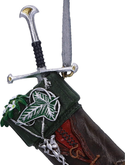 Nemesis Now Lord of the Rings Aragorn Stocking Hanging Ornament 9cm, Resin, Officially Licensed Lord of the Rings Hanging Ornament, Cast in the Finest Resin, Hand-Painted