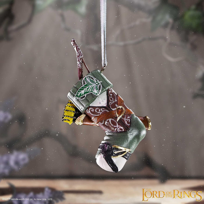 Nemesis Now Lord of the Rings Legolas Stocking Hanging Ornament 8.8cm, Resin, Officially Licensed Lord of the Rings Hanging Ornament, Cast in the Finest Resin, Hand-Painted