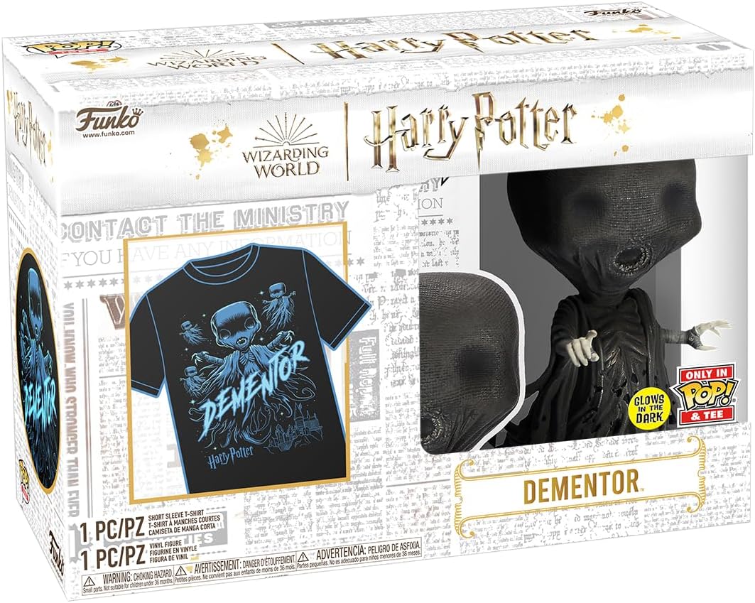 Funko Pop! & Tee: Harry Potter - Dementor - Glitzer - Extra Large - (XL) - T-Shirt - Kleidung mit Vinyl-Sammelfigur - Geschenkidee - Spielzeug und Kurzärmeliges Top Für Erwachsene Männer