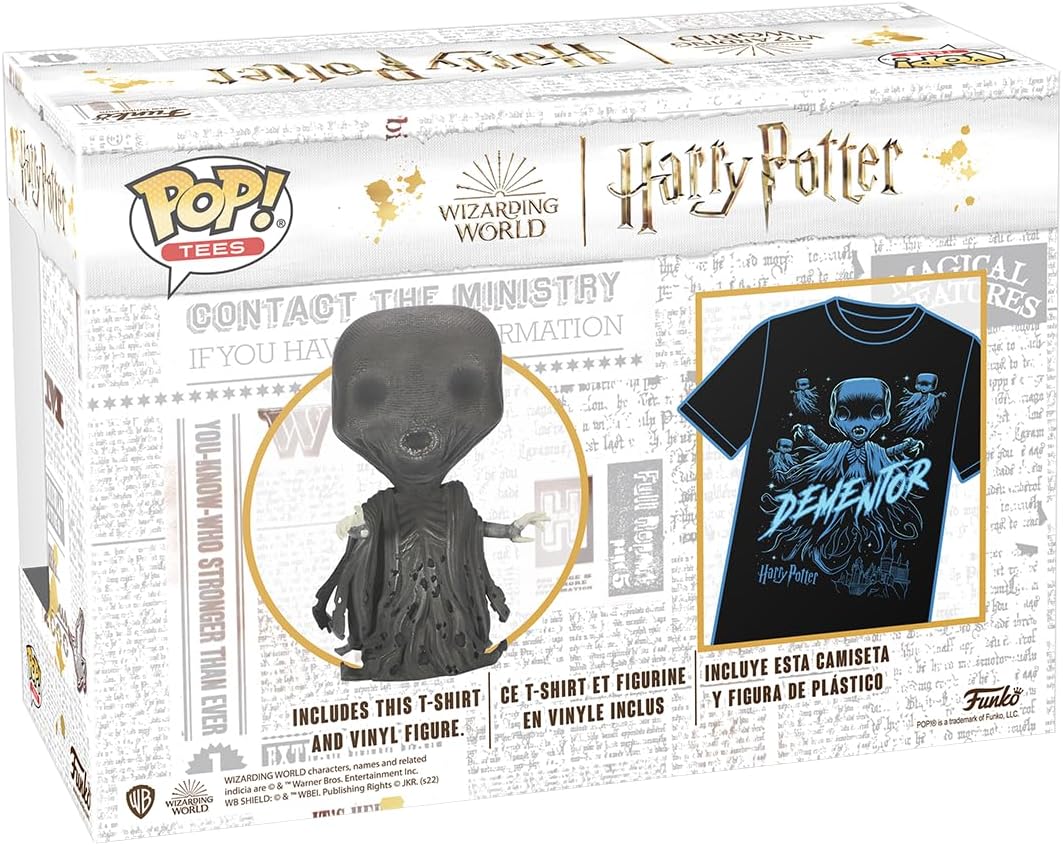 Funko Pop! & Tee: Harry Potter - Dementor - Glitzer - Extra Large - (XL) - T-Shirt - Kleidung mit Vinyl-Sammelfigur - Geschenkidee - Spielzeug und Kurzärmeliges Top Für Erwachsene Männer