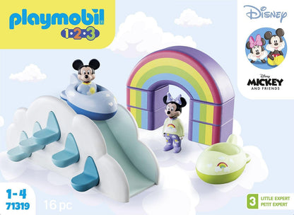 Playmobil 71319 1.2.3 & Disney: Mickey's & Minnie's Cloud Home, Mickey Mouse, educational toys for toddlers, gifting toy and fun imaginative role-play, playsets suitable for children ages 12 months+