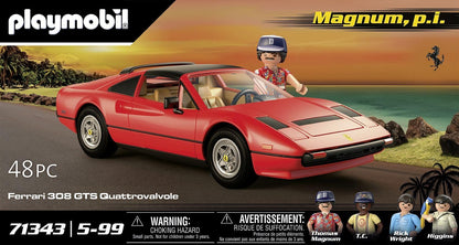 Playmobil 71343 Famous Cars Magnum, P.I. Ferrari 308 GTS Quattrovalvole, supercar, Collector's item for car enthusiasts, Toy for collectors and suitable for children ages 5+