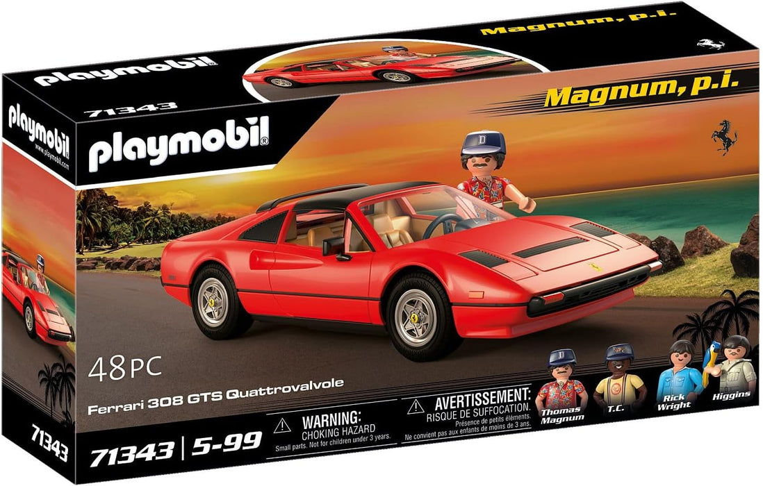 Playmobil 71343 Famous Cars Magnum, P.I. Ferrari 308 GTS Quattrovalvole, supercar, Collector's item for car enthusiasts, Toy for collectors and suitable for children ages 5+