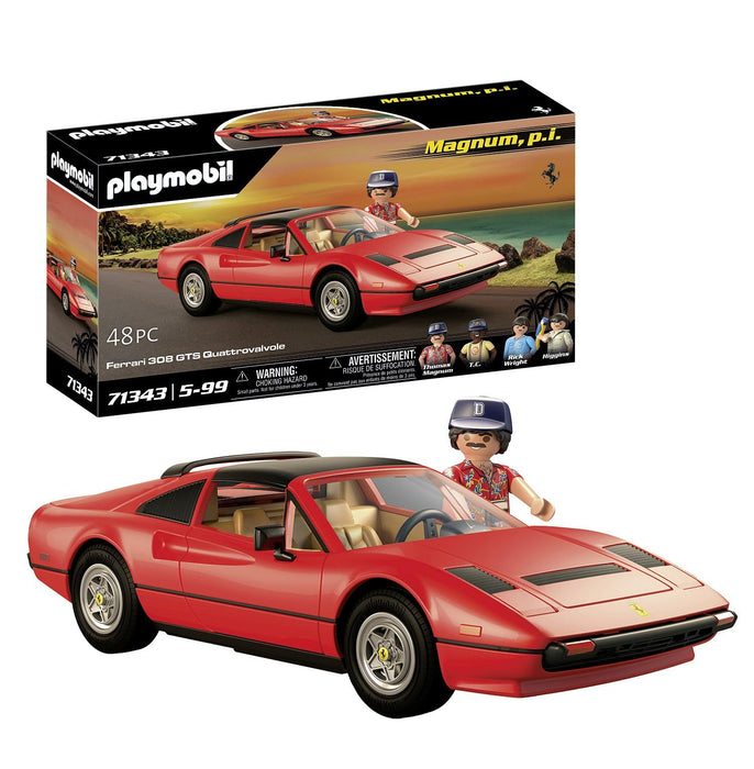 Playmobil 71343 Famous Cars Magnum, P.I. Ferrari 308 GTS Quattrovalvole, supercar, Collector's item for car enthusiasts, Toy for collectors and suitable for children ages 5+