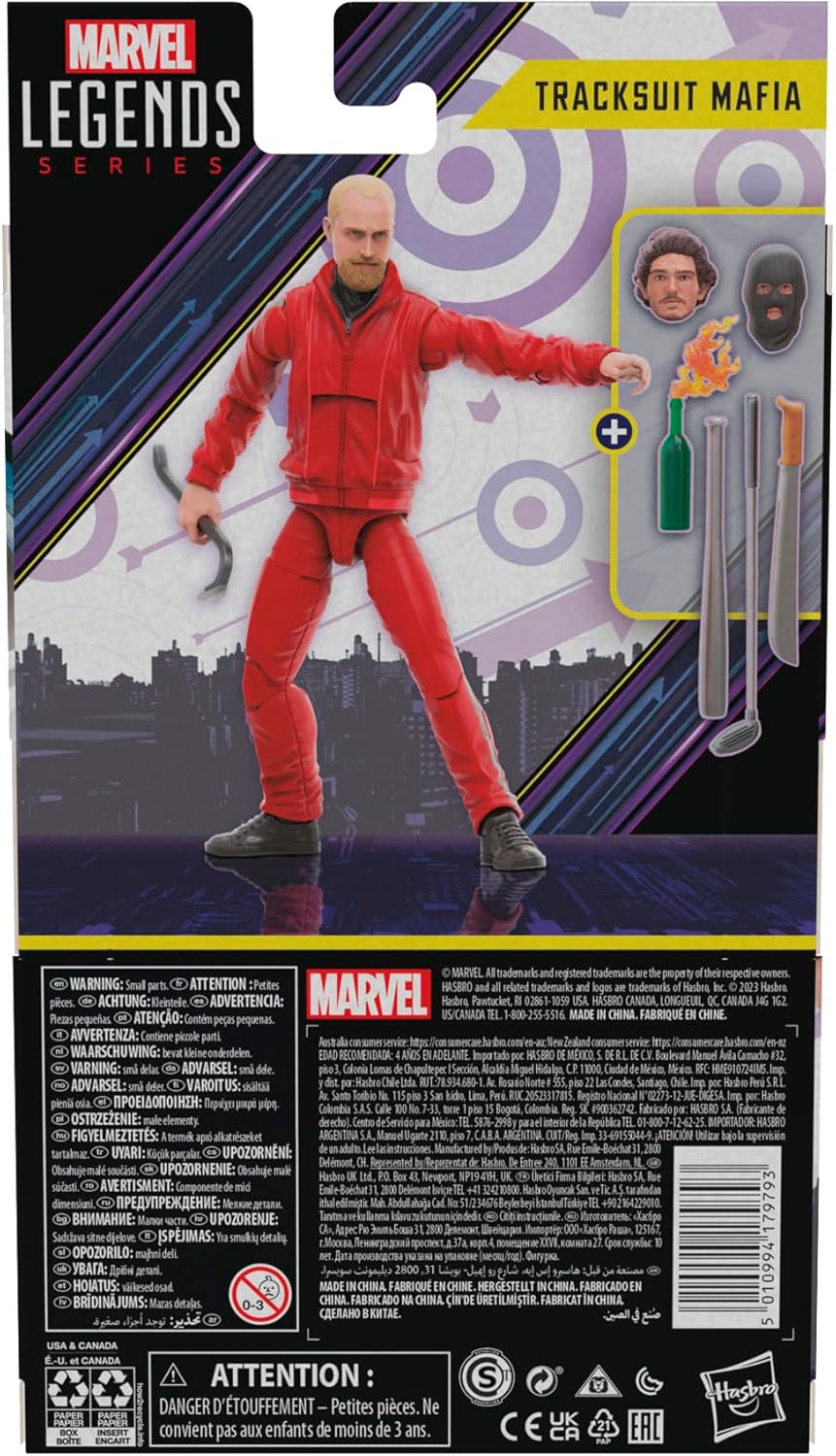 Marvel Legends Series Mafia Tracksuit, Hawkeye 6-Inch Collectible Action Figures, Toys for Kids Ages 4+