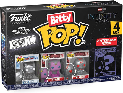 Funko Bitty Pop! Marvel Mini Collectible Toys - War Machine, Vision, Ultron & Mystery Chase Figure (Styles May Vary) 4-Pack