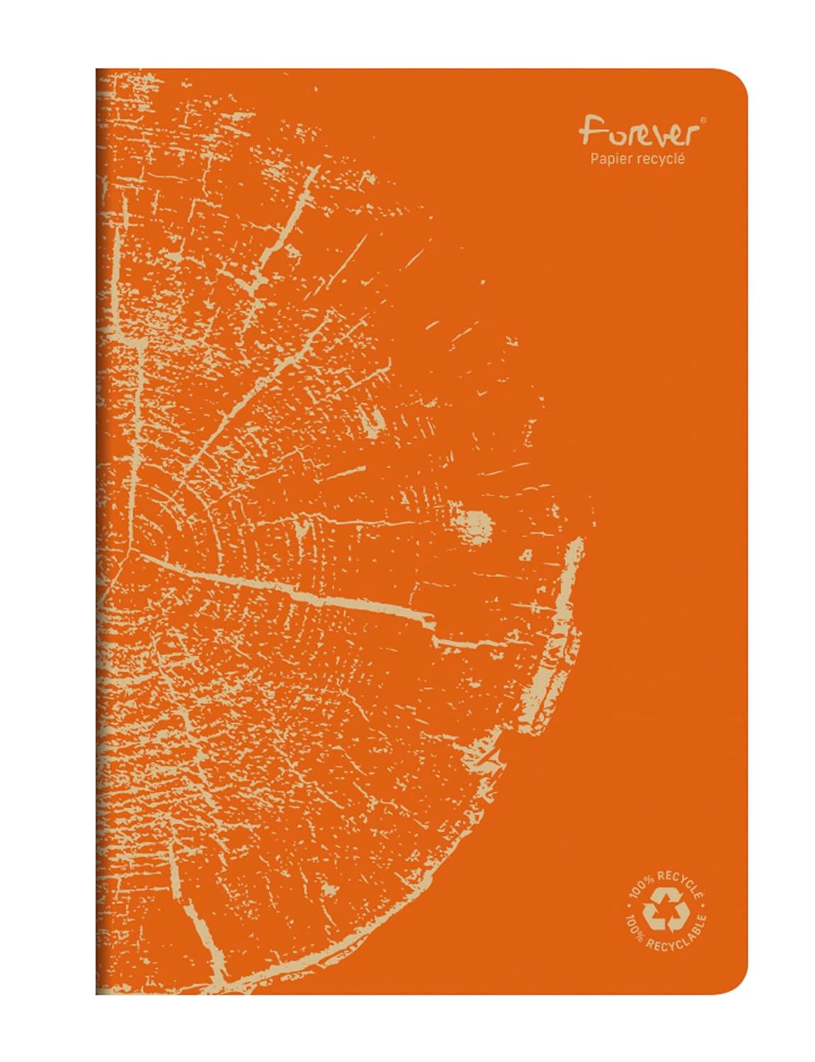 Clairefontaine 68466C - FOREVER premium cahier piqué 21x29,7cm 90g recyclé 96p ligné coloris assortis - PAQ de 5