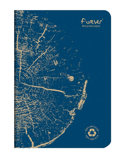 Clairefontaine 68486C - FOREVER premium carnet piqué 14,8x21cm 90g recyclé 96p ligné coloris assortis - PAQ de 5