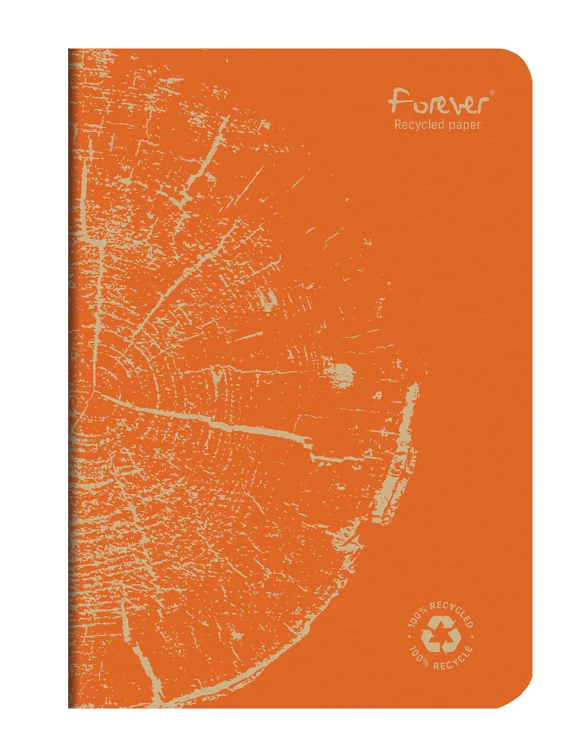 Clairefontaine 68486C - FOREVER premium carnet piqué 14,8x21cm 90g recyclé 96p ligné coloris assortis - PAQ de 5