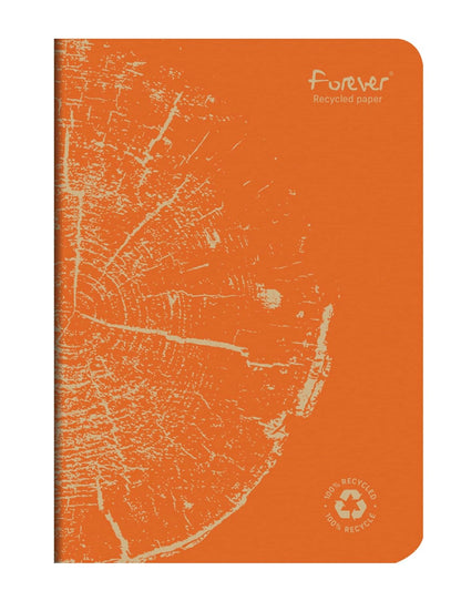 Clairefontaine 68486C - FOREVER premium carnet piqué 14,8x21cm 90g recyclé 96p ligné coloris assortis - PAQ de 5