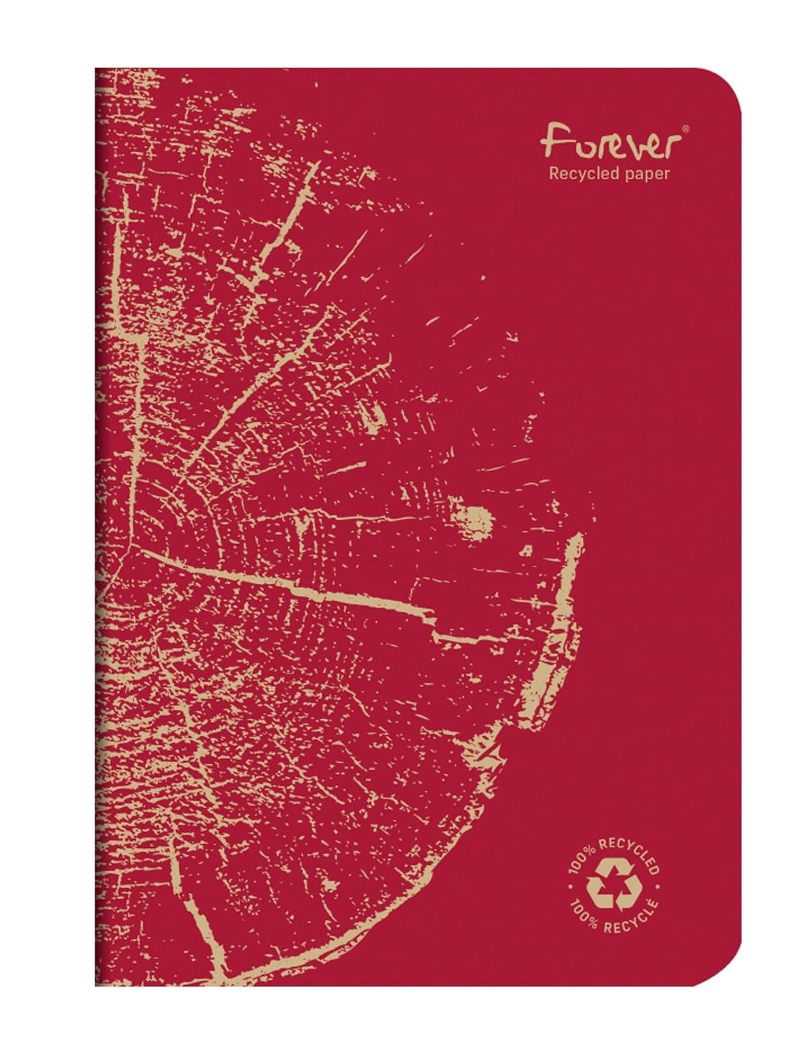 Clairefontaine 68486C - FOREVER premium carnet piqué 14,8x21cm 90g recyclé 96p ligné coloris assortis - PAQ de 5