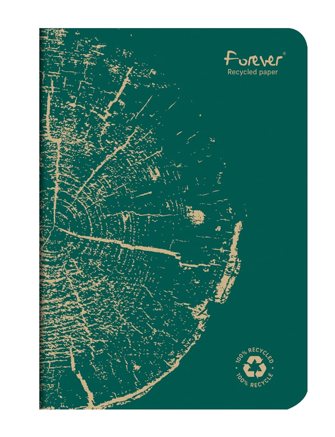 Clairefontaine 68486C - FOREVER premium carnet piqué 14,8x21cm 90g recyclé 96p ligné coloris assortis - PAQ de 5