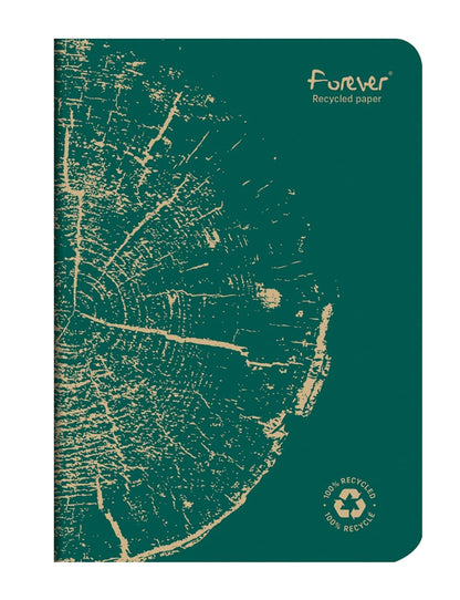 Clairefontaine 68486C - FOREVER premium carnet piqué 14,8x21cm 90g recyclé 96p ligné coloris assortis - PAQ de 5