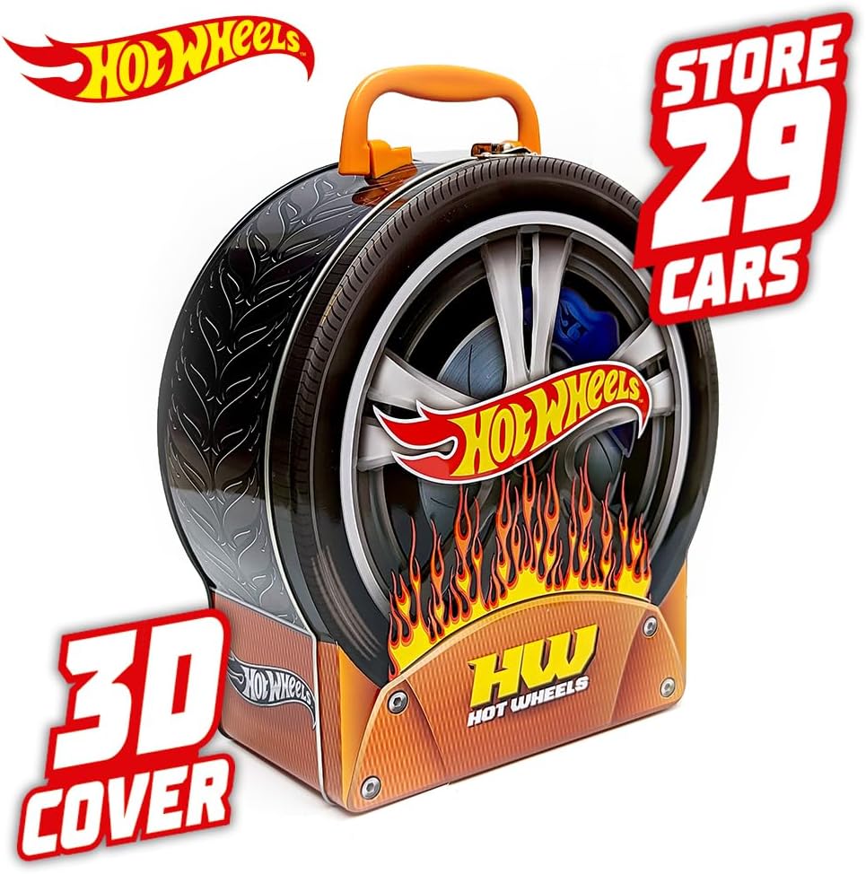 Hot Wheels Car Storage Case - Increased Storage Cars Carry Case With Easy Grip Carrying Handle up to 29 Vehicles, Car Toys Organiser - Cars are not included