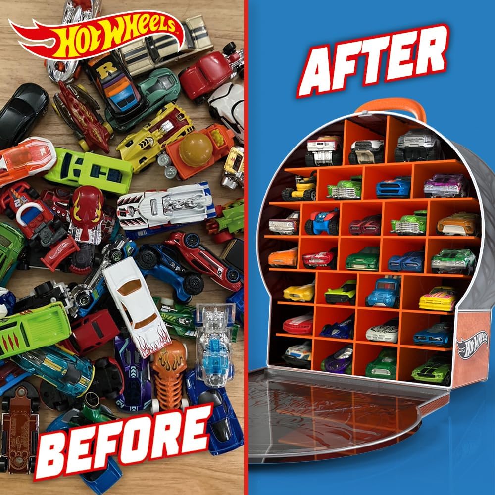 Hot Wheels Car Storage Case - Increased Storage Cars Carry Case With Easy Grip Carrying Handle up to 29 Vehicles, Car Toys Organiser - Cars are not included