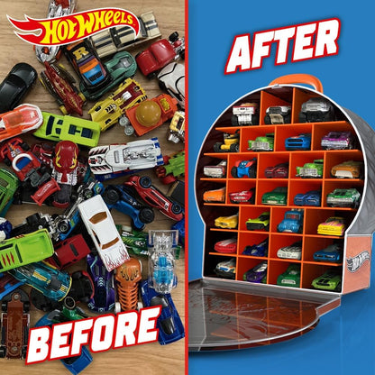 Hot Wheels Car Storage Case - Increased Storage Cars Carry Case With Easy Grip Carrying Handle up to 29 Vehicles, Car Toys Organiser - Cars are not included