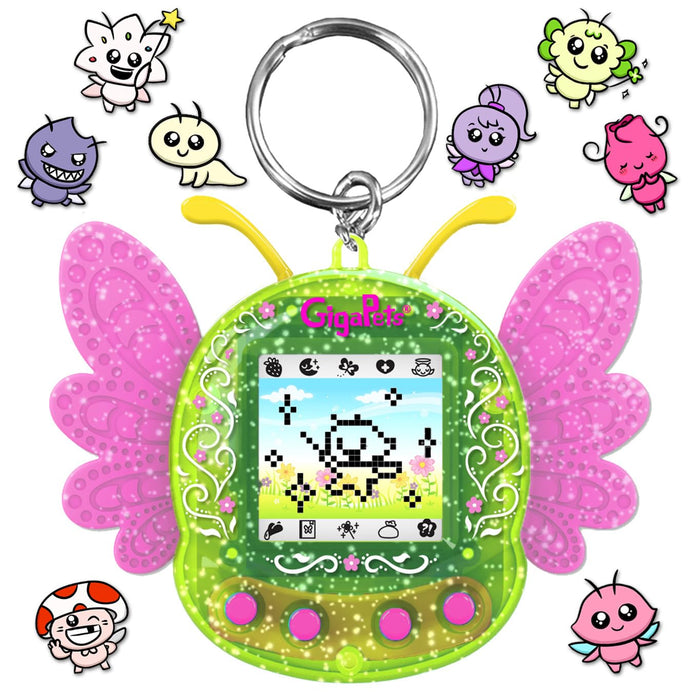 Top Secret Toys Giga Pets Pixie Virtual Pet Electronic Toy (Green), Upgraded Nostalgic 90s Toy, 8 Different Pixie Evolutions, Collect Elements, Cast Spells, Craft Potions, for Kids of All Ages