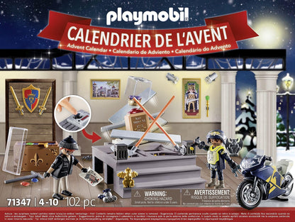 Playmobil 71347 Advent Calendar: Police Museum Theft, Police action, 24 days till Christmas, Gifting, Collectable Toy for Kids, Fun Imaginative Role-Play, PlaySets Suitable for Children Ages 4+
