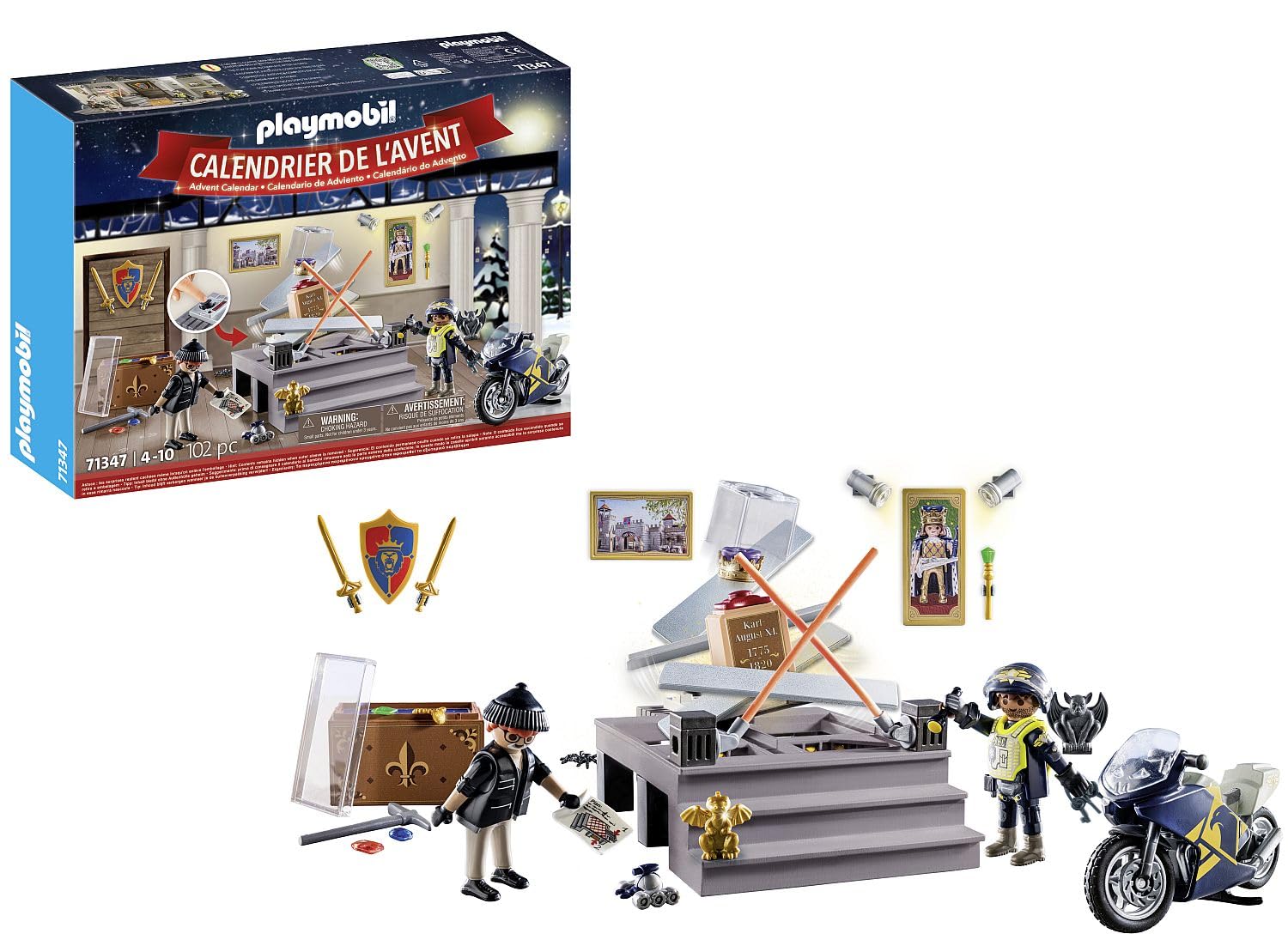 Playmobil 71347 Advent Calendar: Police Museum Theft, Police action, 24 days till Christmas, Gifting, Collectable Toy for Kids, Fun Imaginative Role-Play, PlaySets Suitable for Children Ages 4+