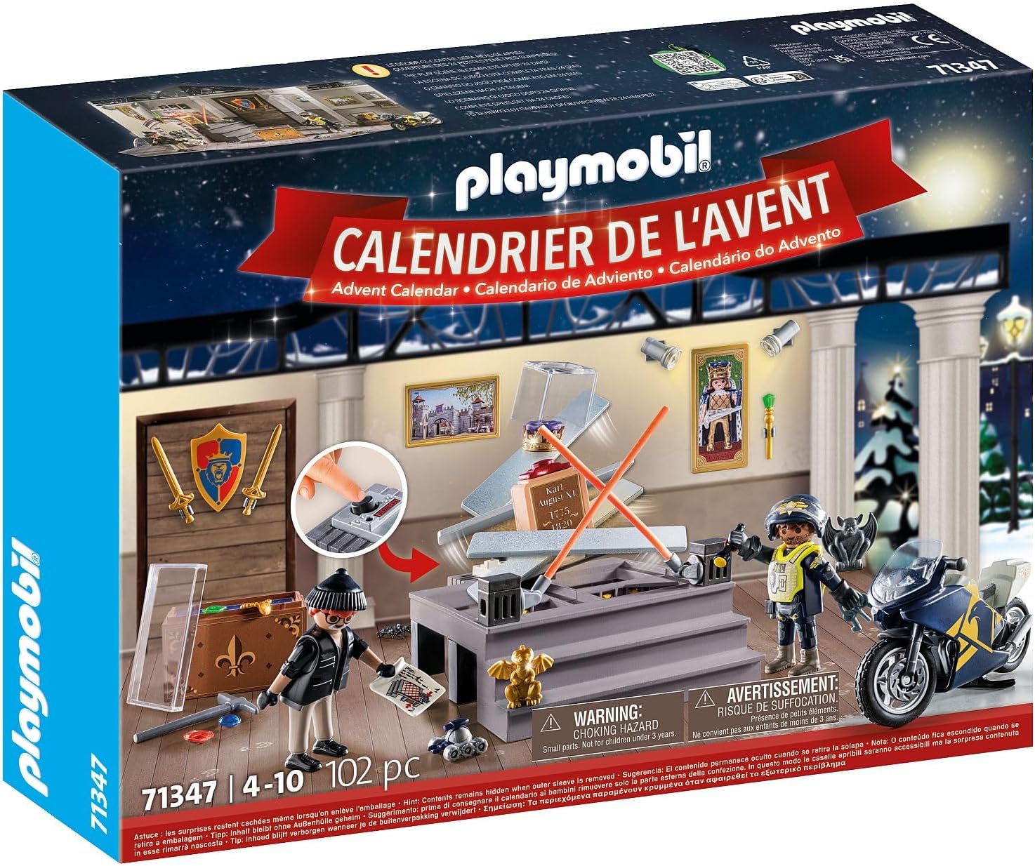 Playmobil 71347 Advent Calendar: Police Museum Theft, Police action, 24 days till Christmas, Gifting, Collectable Toy for Kids, Fun Imaginative Role-Play, PlaySets Suitable for Children Ages 4+