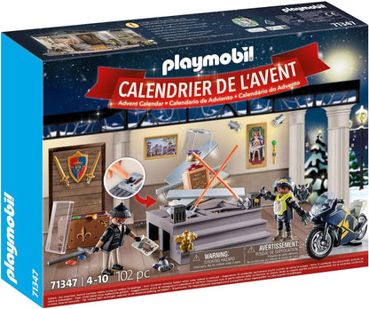 Playmobil 71347 Advent Calendar: Police Museum Theft, Police action, 24 days till Christmas, Gifting, Collectable Toy for Kids, Fun Imaginative Role-Play, PlaySets Suitable for Children Ages 4+
