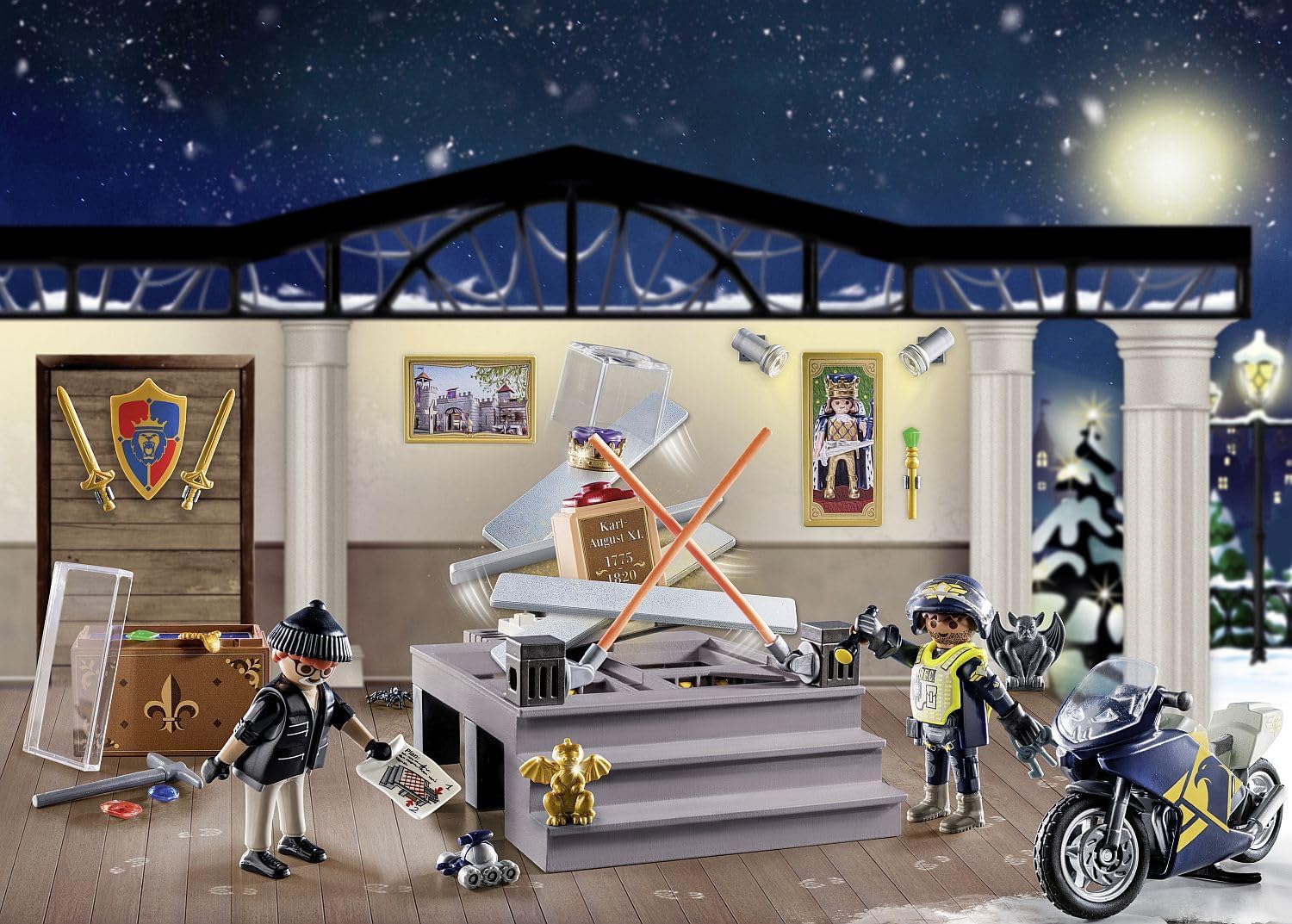 Playmobil 71347 Advent Calendar: Police Museum Theft, Police action, 24 days till Christmas, Gifting, Collectable Toy for Kids, Fun Imaginative Role-Play, PlaySets Suitable for Children Ages 4+