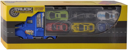 divers - Vrachtwagen met Trailer en 6 Die-cast Auto\`s