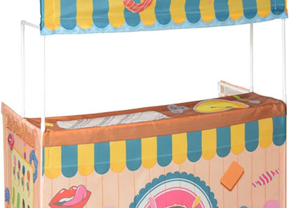 Kid's Ice Cream Candy Play Kiosk Cart Shop Fabric on Plastic Frame