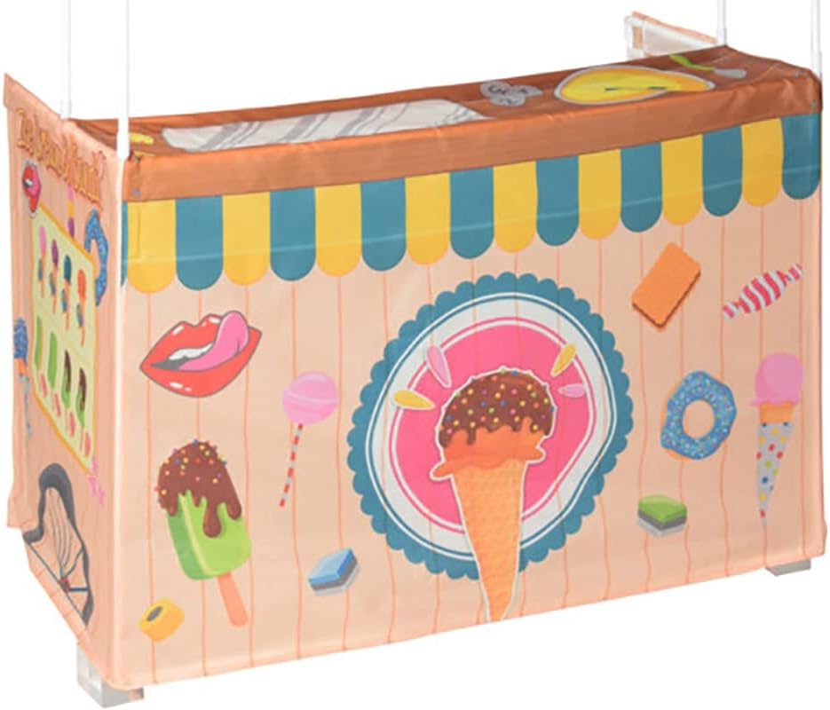 Kid's Ice Cream Candy Play Kiosk Cart Shop Fabric on Plastic Frame