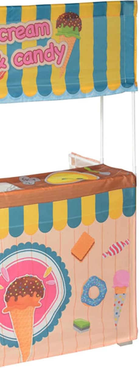 Kid's Ice Cream Candy Play Kiosk Cart Shop Fabric on Plastic Frame