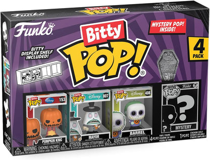 Funko Bitty Pop! the Nightmare Before Christmas - Pumpkin Jack 4PK - Pumpkin King, Mayor (frowning), Barrel and A Surprise Mystery Mini Figure - 0.9 Inch (2.2 Cm) Collectable - Gift Idea Fans
