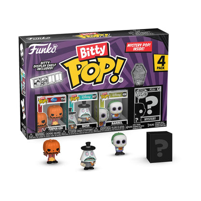 Funko Bitty Pop! the Nightmare Before Christmas - Pumpkin Jack 4PK - Pumpkin King, Mayor (frowning), Barrel and A Surprise Mystery Mini Figure - 0.9 Inch (2.2 Cm) Collectable - Gift Idea Fans
