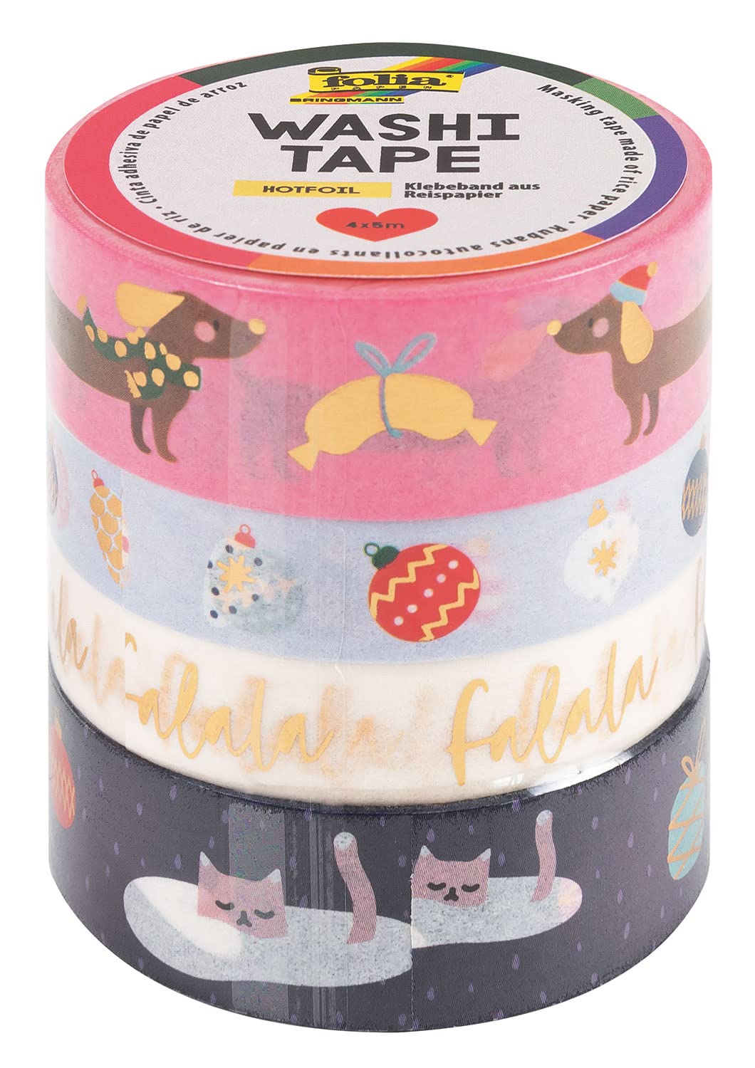 folia 26450 26450 Rice Paper Masking Tape 4 x 2 m Each 15 mm 2 Rolls Approximately 10 mm Wide Ideal for Decorating and Multi