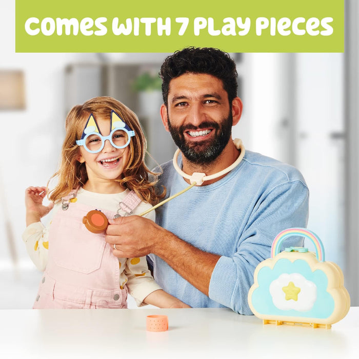 Bluey Cloud Bag Doctor's Set, Doctor Check Up Set, Toy Doctor's Playset with 7 Play Pieces, Multicolor (13095