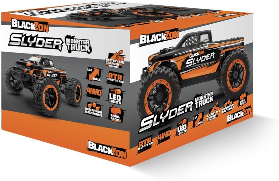 BLACKZON - Slyder MT 1/16 4WD Electric Monster Truck - Orange (540099