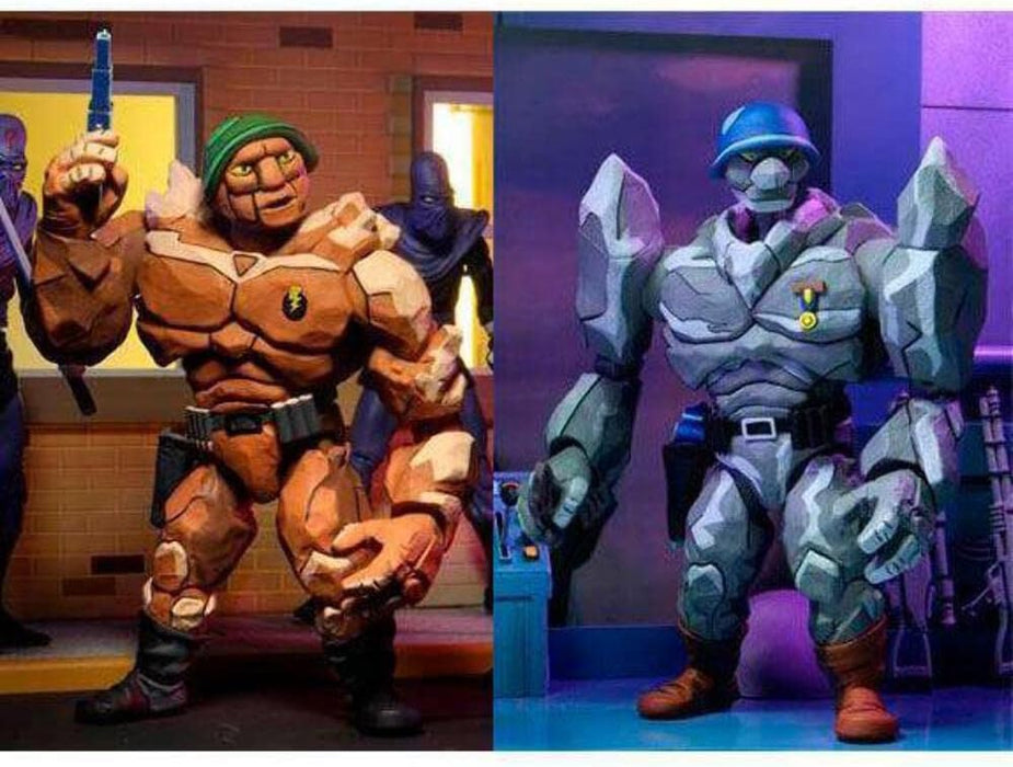 NECA 7” TMNT Cartoon Tragg And Grannitor 2 Pack Figure, Multicolor, 54142