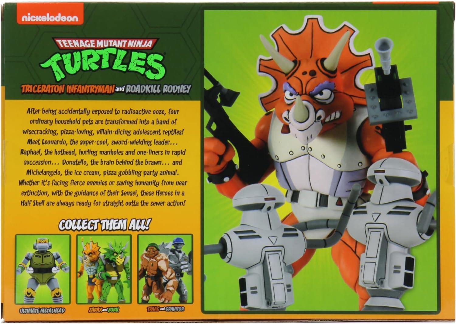 7" TMNT Cartoon Triceraton Infantryman & Roadkill Rodney 2 Pack Figure