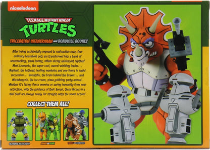 7" TMNT Cartoon Triceraton Infantryman & Roadkill Rodney 2 Pack Figure