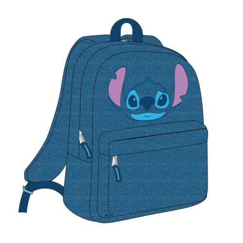 CERDÁ LIFE'S LITTLE MOMENTS Stitch School Backpack for Teens with 2 Compartments, Ergonomic Back and Adjustable Handles, Unisex Kids Material, Multicolor, One Size, multicoloured, Normal