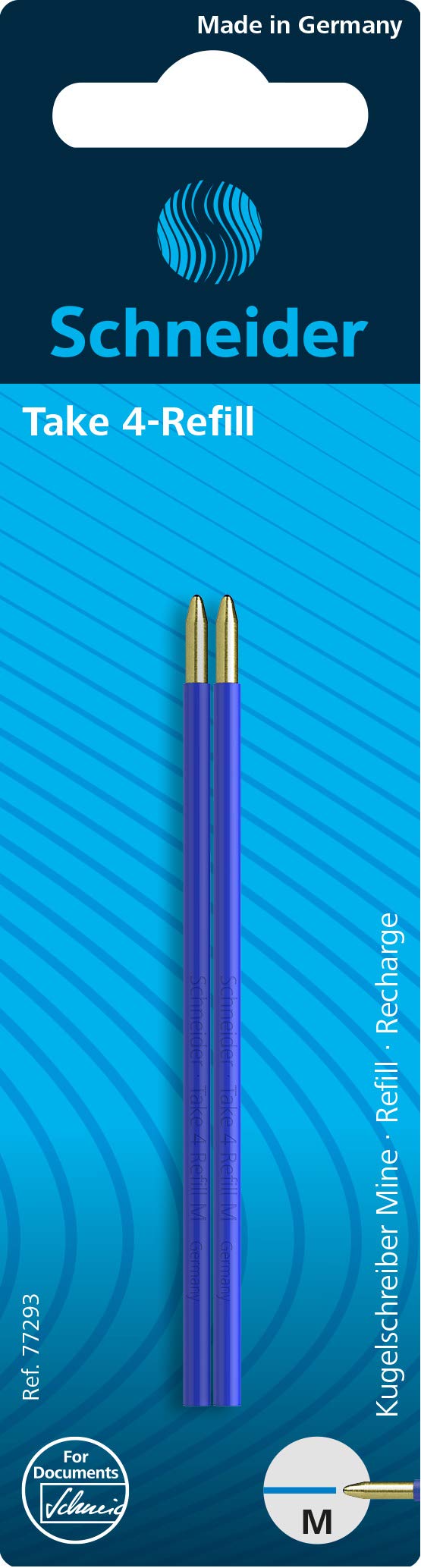 Schneider Take 4 Ballpoint Pen Refills (Pack of 2, Refills Take 4 Four-Colour Ballpoint Pens) Blue blue 1 count (Pack of 2)