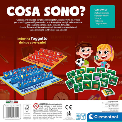 Clementoni - What I am-Guess Object, Children's Table 6 Years, Board Game, Family Fun, 2 Players - Made in Italy, Italian Colour, 16791
