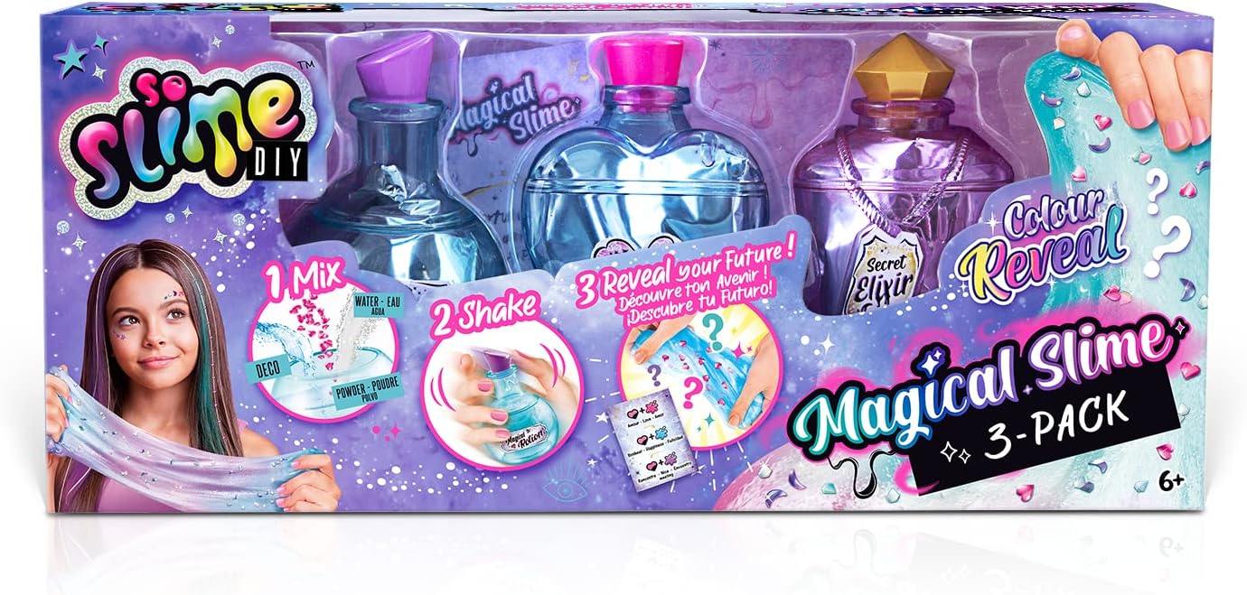 So Slime DIY SSC 202 Magical 3 Pack, Colour Reveal DIY Slimes, Cool Bottle Shakers, Potion Recipes + Decorations for Ages 6+, Canal Toys, Multicoloured