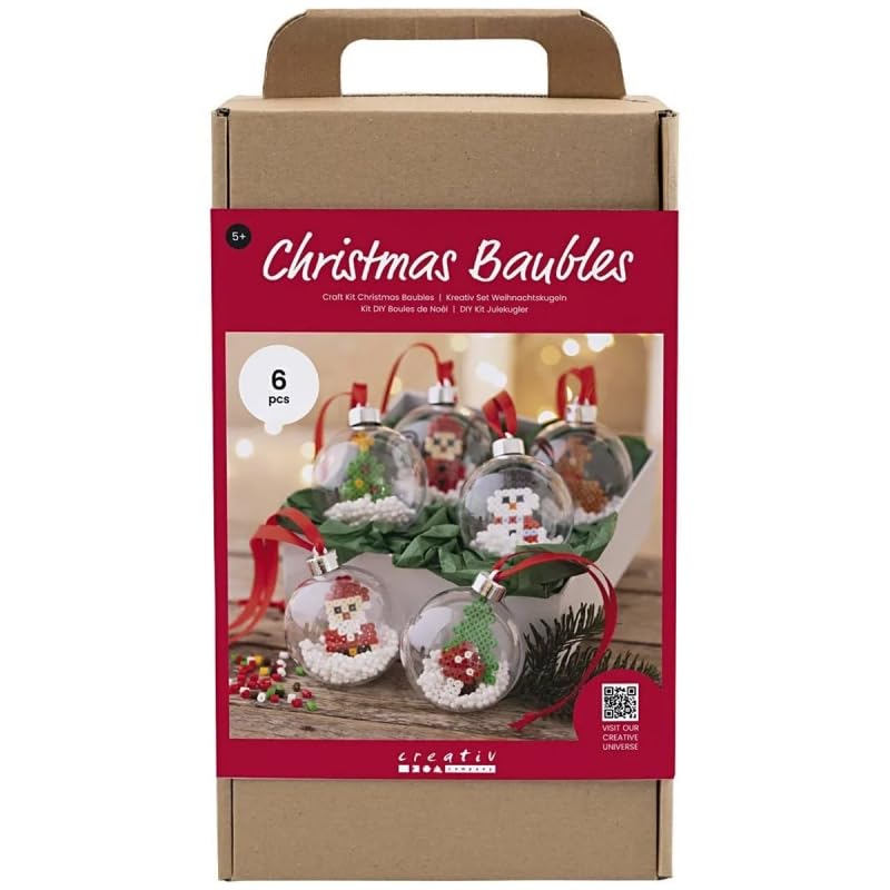 DIY Iron On Beads Kit - Christmas Balls - 6 pcs