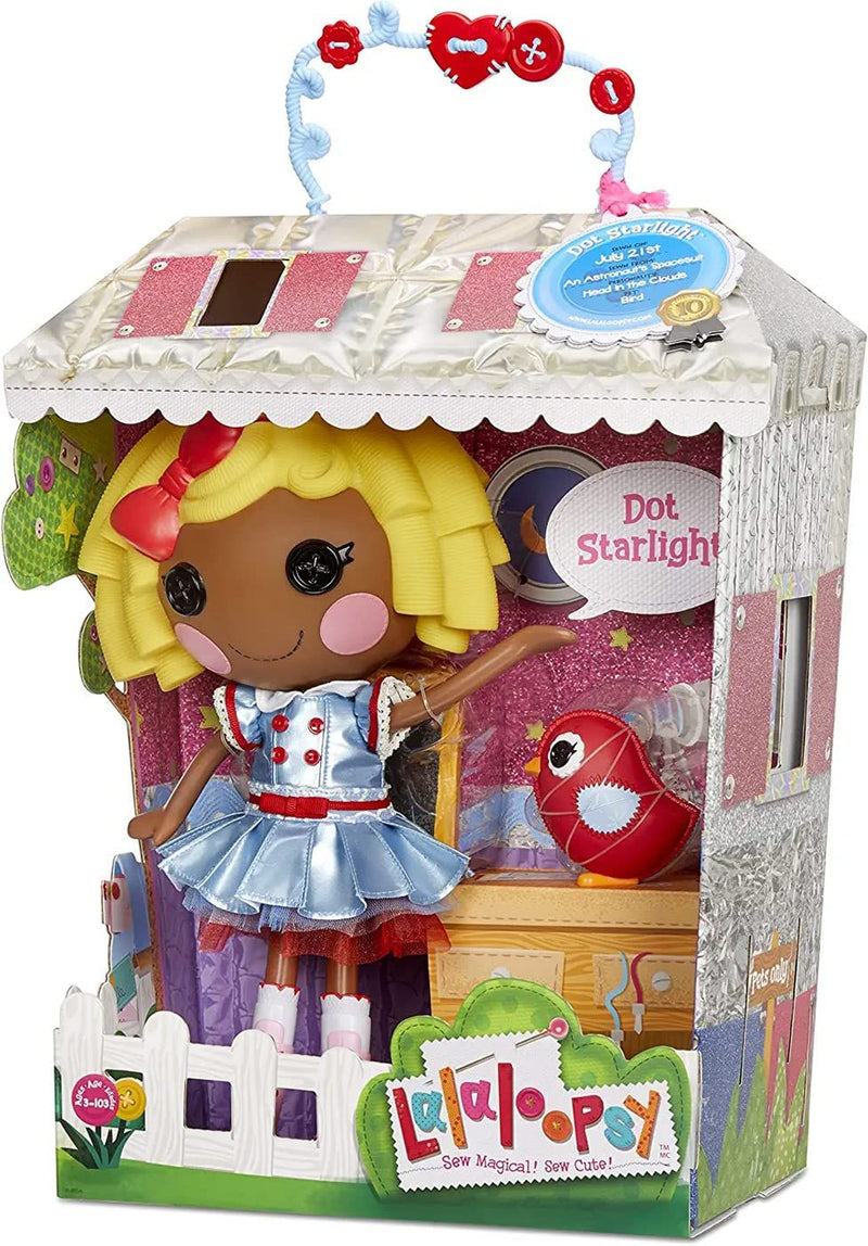 Lalaloopsy 576914EUC Dot Starlight with Pet Bird-33 cm Stem-Inspired Astronaut Doll with Changeable Shiny Blue Outfit & Shoes, in Reusable House Package Playset, for Ages 3-103 - Amazon Exclusive