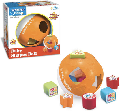 Bontempi 70 0925 Ball with Geometric Inserting • Promotes Recognition of Colours and Shapes • Pack of 7, Multicoloured