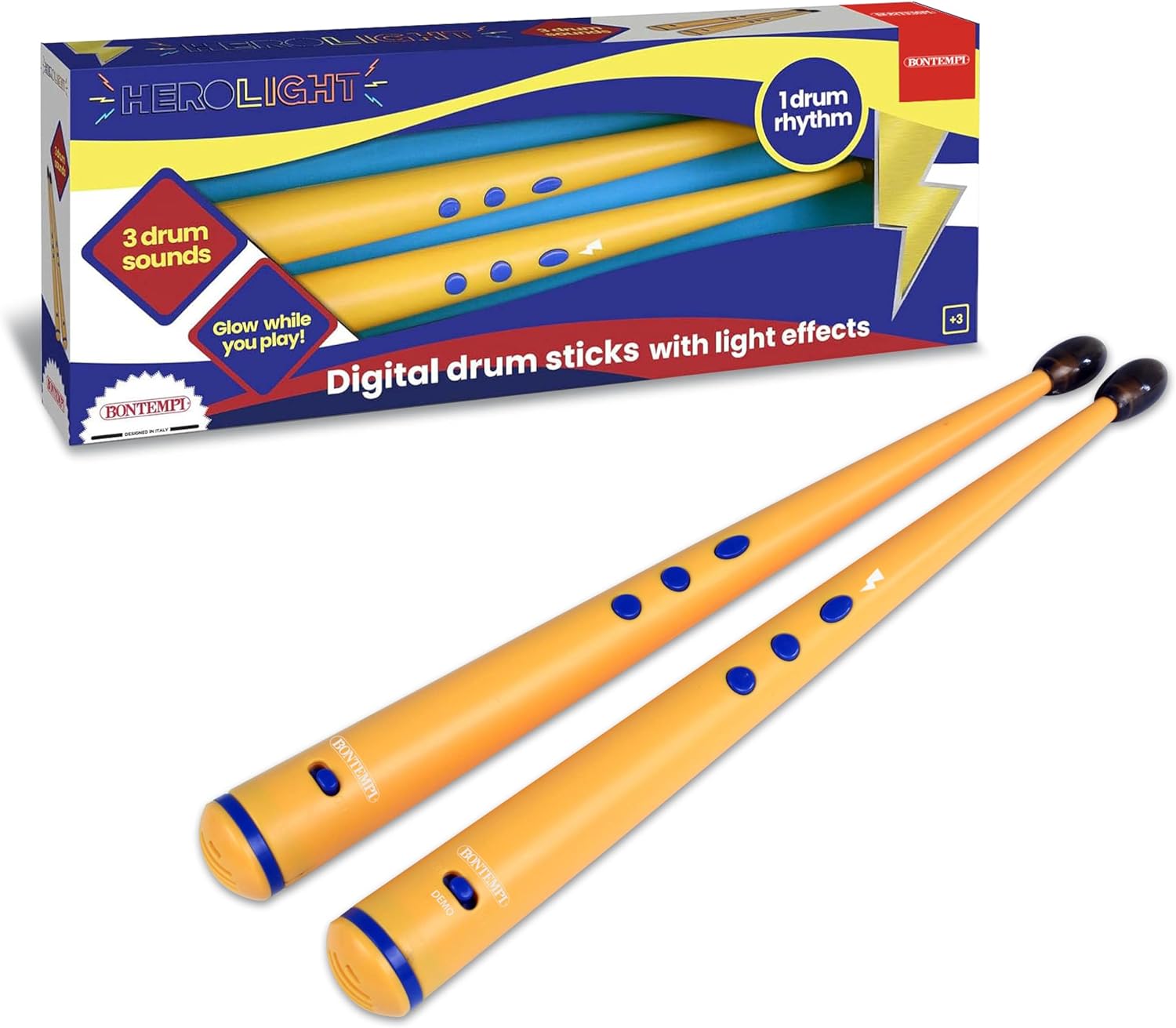 Bontempi | MoveMasters - Varitas Digitales Activadas por el Movimiento para Actuaciones Musicales Intuitivas, Naranja, 35x360x35 mm