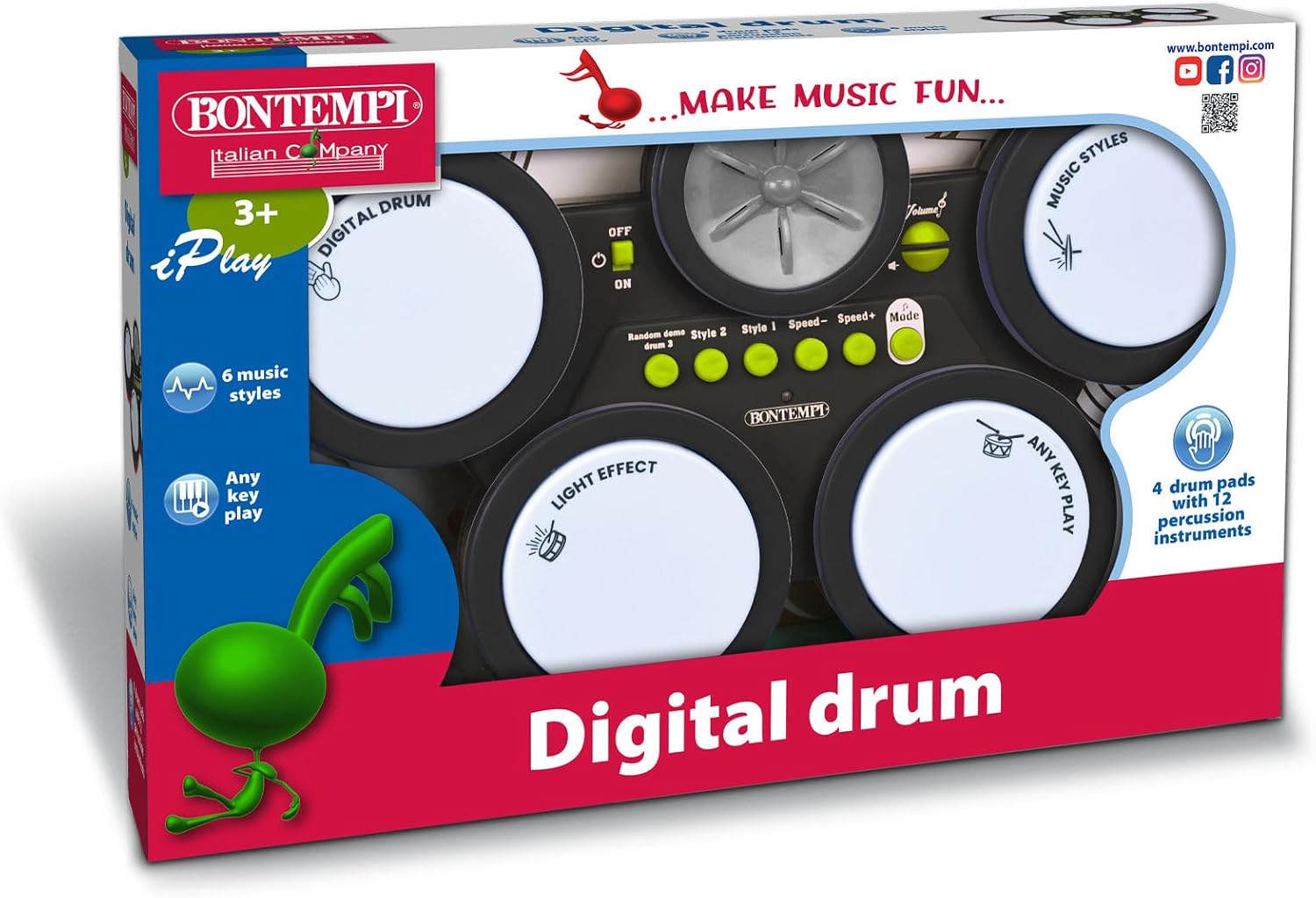 Bontempi | RhythmRug - Musical Electronic Mat for Dancing and Creating Melodies with Each Step 148 x 60 cm