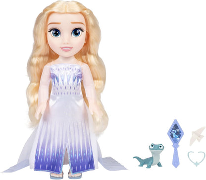 Die Eiskönigin Frozen Singing Elsa The Snow Queen Doll 35 cm, Sings Show Yourself, Includes Accessories for Extra Fun, Perfect for Girls from 3 Years, White and Blue