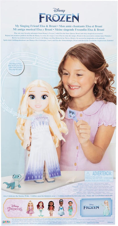 Die Eiskönigin Frozen Singing Elsa The Snow Queen Doll 35 cm, Sings Show Yourself, Includes Accessories for Extra Fun, Perfect for Girls from 3 Years, White and Blue