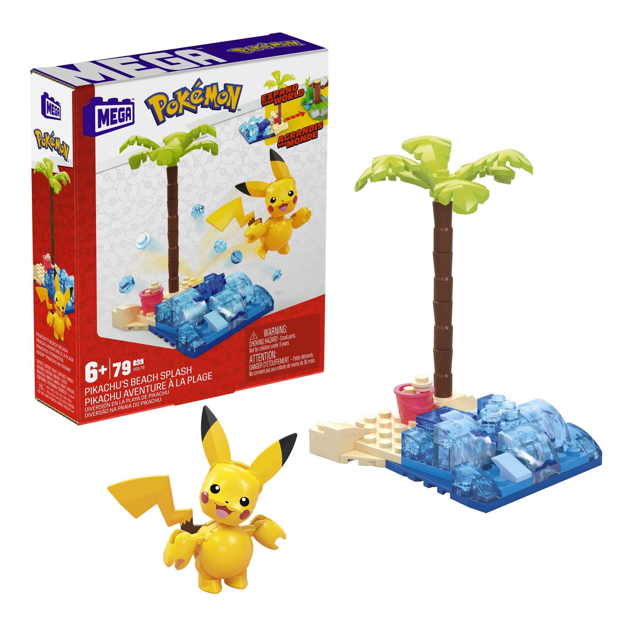 MEGA Construx Pokemon Constructor de aventuras surtido Set pequeño de bloques de construcción con personaje, 79-81 piezas, juguete +6 años (Mattel HDL75